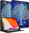 Uppuppy for iPad Air 13 Inch M2/M3, Pro 12.9 Case - Cute Women Teen Girls Aesthetic Tree Pencil Holder Folio Cover for Apple Air 13" 2024/2025, Pro 6th/5th/4th/3rd Generation Case