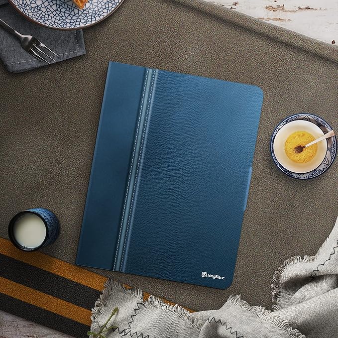 KingBlanc for iPad mini 7 (A17 Pro) Case, iPad mini 7th/6th Generation Case (2024/2021 8.3-inch) with Pencil Holder, PU Leather Stand Cover, Auto Sleep/Wake, Multi-Angle for Viewing/Typing, Blue