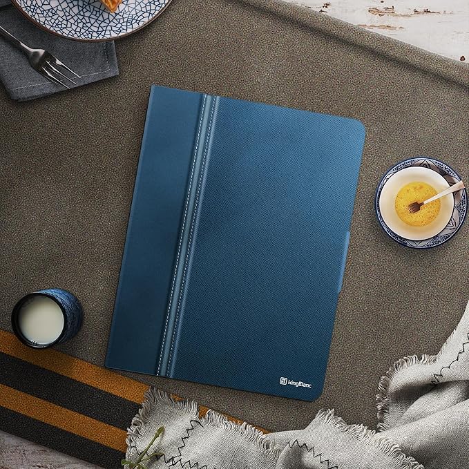 KingBlanc Case for iPad Air (3rd Generation) 10.5" 2019 / iPad Pro 10.5 inch 2017 Case with Apple Pencil Holder, Vegan Leather Smart Cover, Auto Sleep/Wake, Multi-Angle Folding, Blue