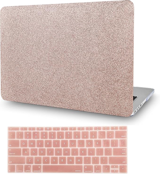 KECC Compatible with MacBook Pro 13 inch Case 2020-2025, 2016-2019 Release M2 M1 A2338 A2289 A2251 A2159 A1989 A1706 A1708 Plastic Hard Shell + Keyboard Cover, Pink Sparkling