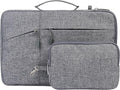 Megoo 13inch Laptop Sleeve with Accessory Pouch for Surface Laptop 5/4/3/2/6 13.5", Laptop 7 13.8", Surface Book 13.5", Carry Case for 13"~14" Tablet Chromebook(Gray with Charger Case)