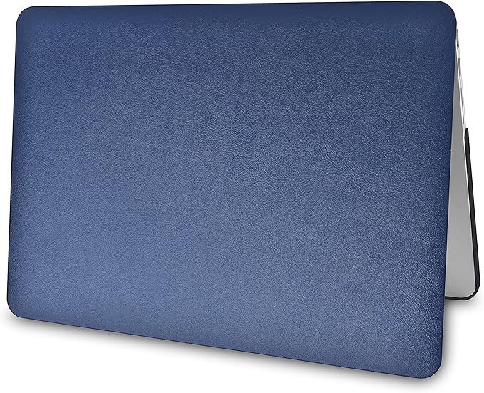 KECC Compatible with MacBook Pro 16 inch Case 2025 2024 2023 2022 2021 Release M4 M3 M2 M1 A3403 A3186 A2991 A2780 A2485 Protective Italian Leather Hard Shell + Keyboard Cover, Navy Blue Leather